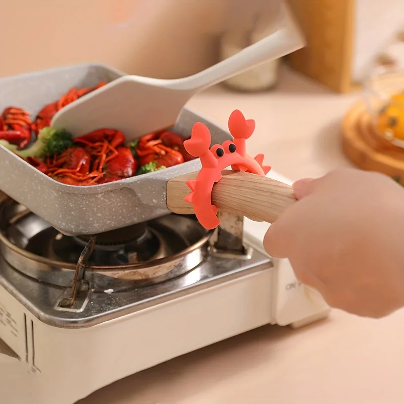 1PC Silicone Spoon Rest Set of 2, Cute Crab & Octopus Design, Heat-Resistant Spoon Holder for Kitchen Utensils  Spatulas