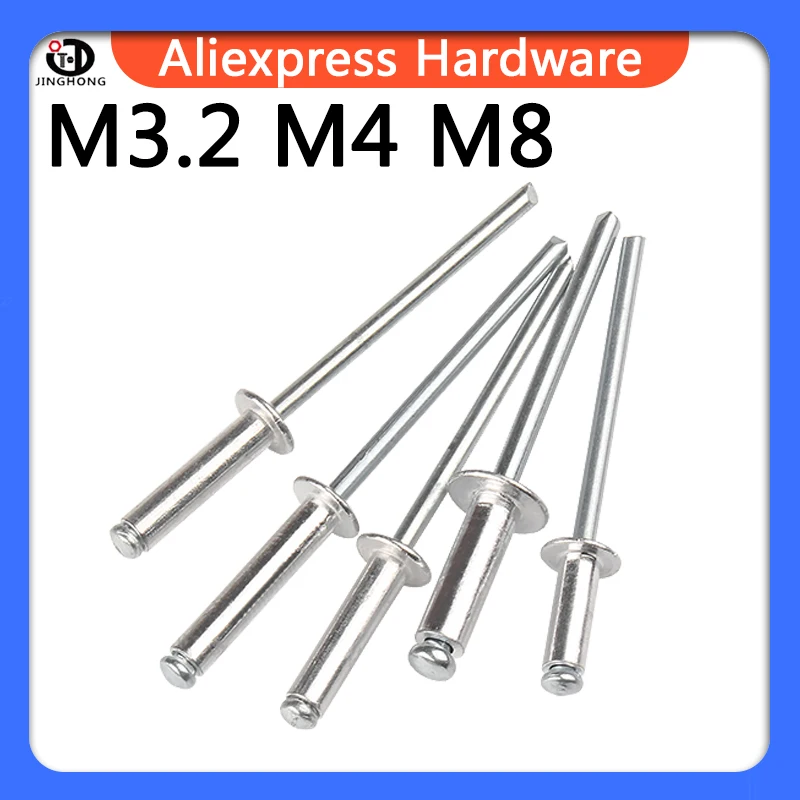 

20-50Pcs M3.2 M4 M5 Aluminium Mushroon Head Break Mandrel Blind Rivets Nail Pop Rivets