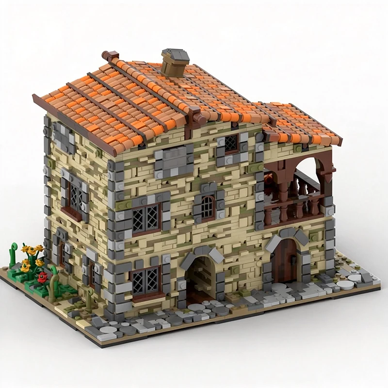 2926 PCS 구조 조립식 이탈리아 옛날 주택 MOC 맞춤형 모듈식 빌딩 블록 브릭 디자인 기술 DIY 소년 축제 장난감 선물