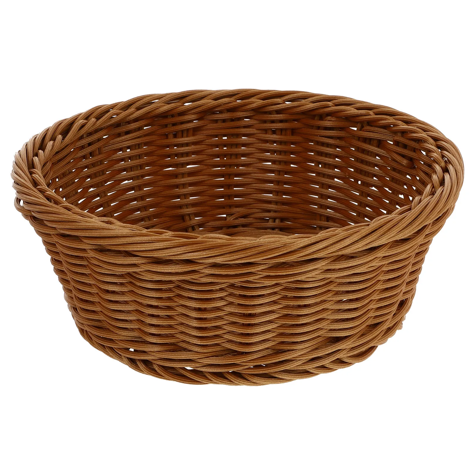 

1Pcs Woven Storage Basket Imitation Rattan Basket for Kitchen Food Organizing Bread Bakery Snack Fruit Picnic Party Decorative