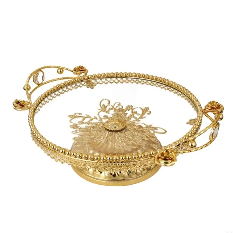 

Handcrafted Glass Dessert Plate Snacks Serving Tray For Parties And Celebration A0KF