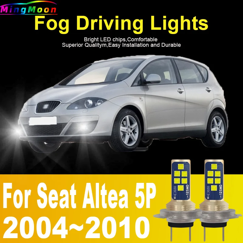 2x H7 Led Light Canbus Bulb Car Headlight High Power Car Fog Diode Moto Driving Running Lamp 12V 55W For Seat Altea 5P 2004~2010