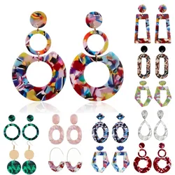 Acrylic Plate Circle Drop Earrings For Women Earing Jewelry Earings Long Geometric Multi-layer Colorful Earrings Pendientes 2026