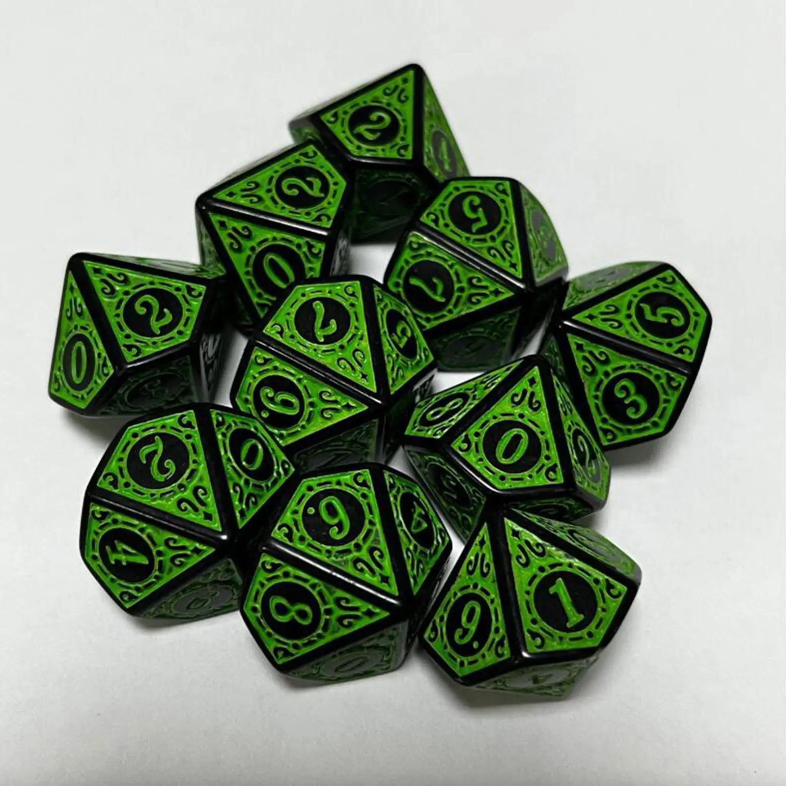 

20 Pieces Ten Sided Dices Set Table Games for MTG Math Teaching 16mm Acrylic Dice