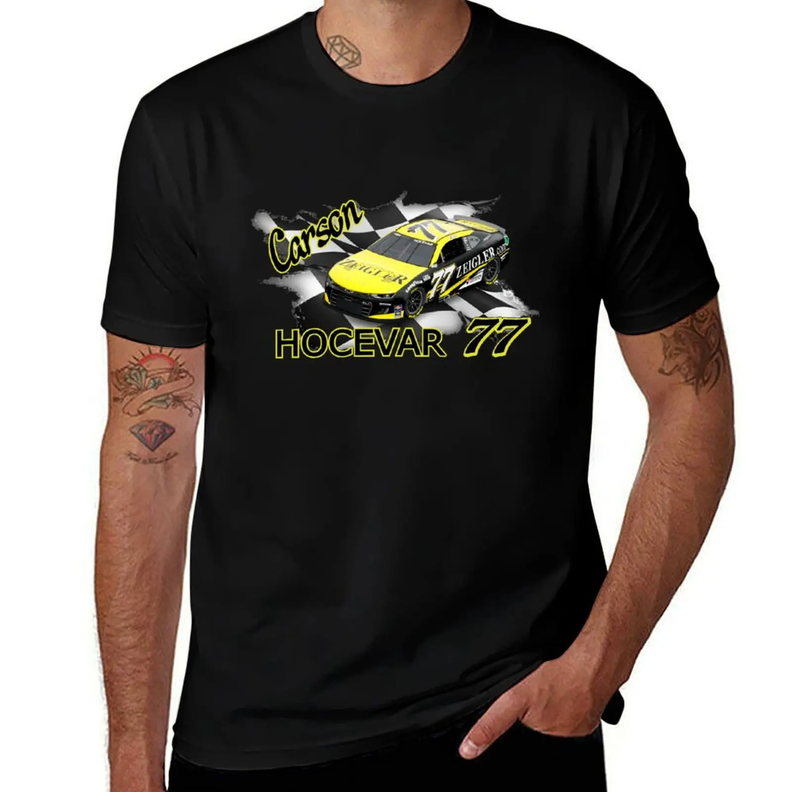 

Carson Hocevar - 2024 Scheme T-Shirt Daily Wear Plain Short Sleeve Shirt