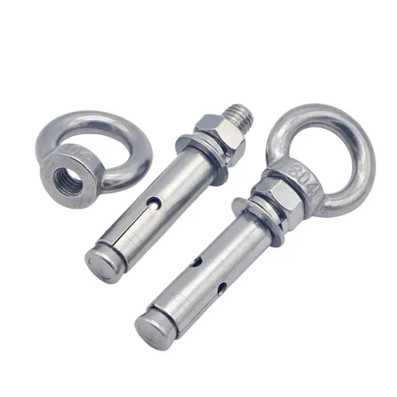 304 Stainless Steel Lifting Ring Expansion Hook Screw M6 M8 M10 M12 Water Heater Swing Bolt for Plumbing And HVAC