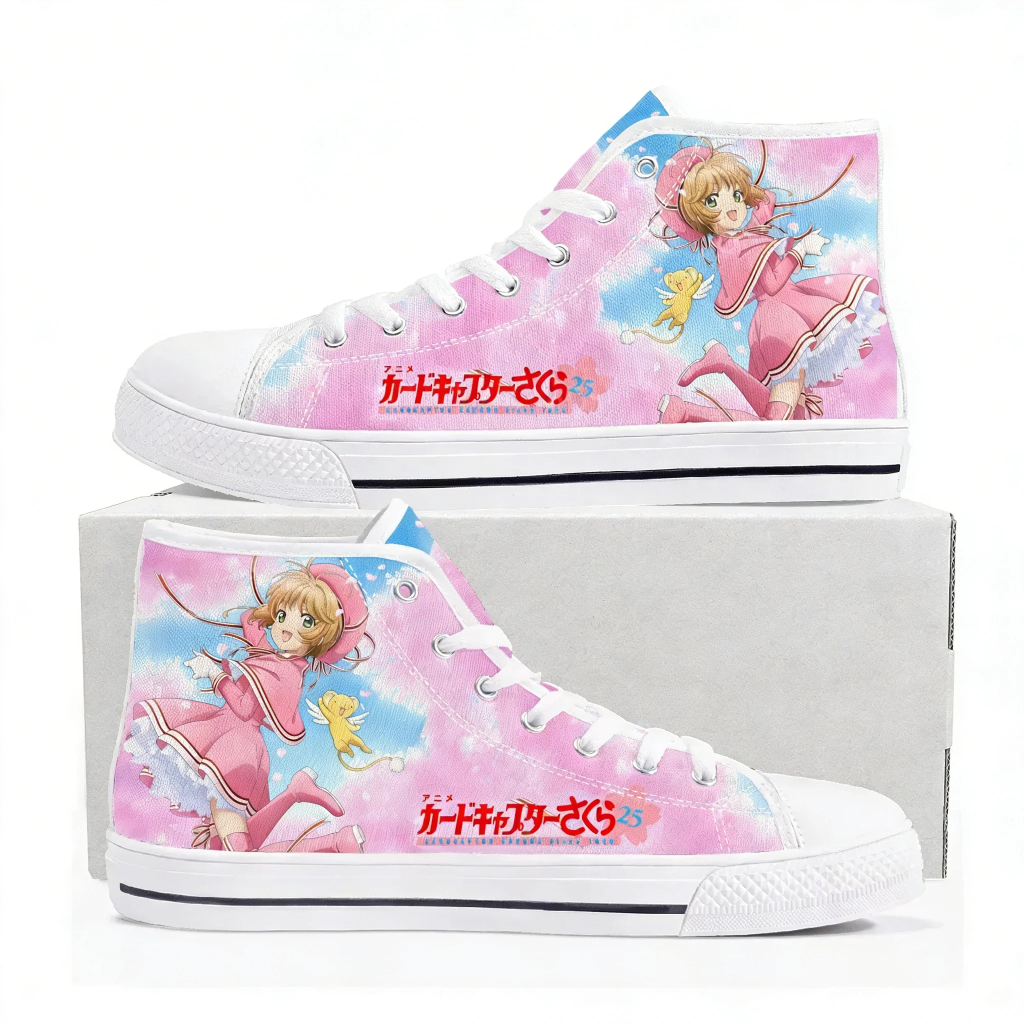 

Hot Cartoon Cardcaptor Sakura High Top Sneakers High Quality Mens Womens Teenager Canvas Sneaker Casual Couple Shoes Custom Shoe