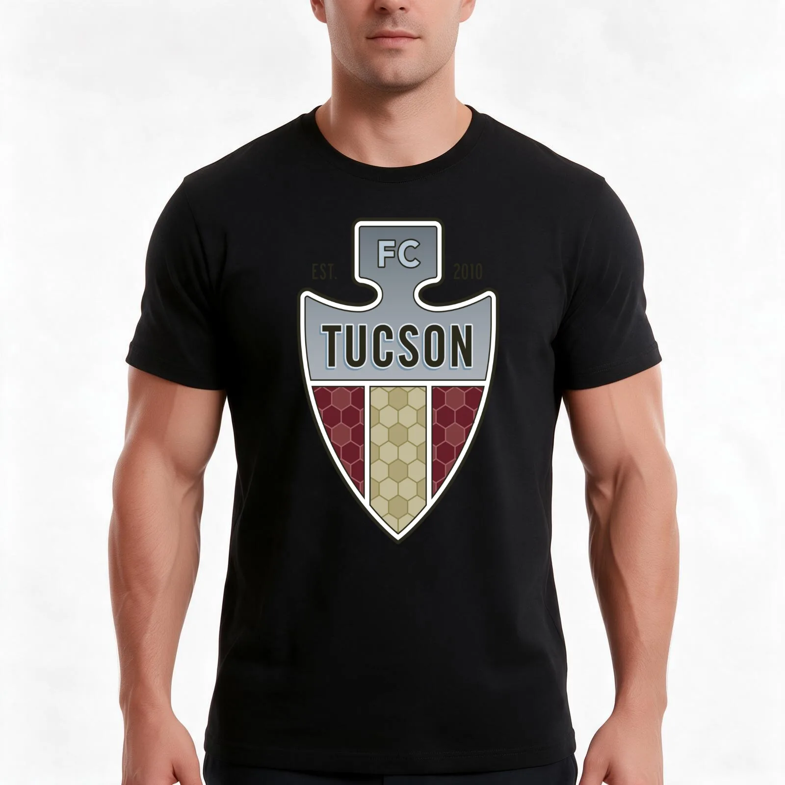 FC Tucson T-Shirt, Summer Casual Cotton Tee, Oversized Streetwear Tops, Vintage Graphic Print, Loose Fit Short Sleeve