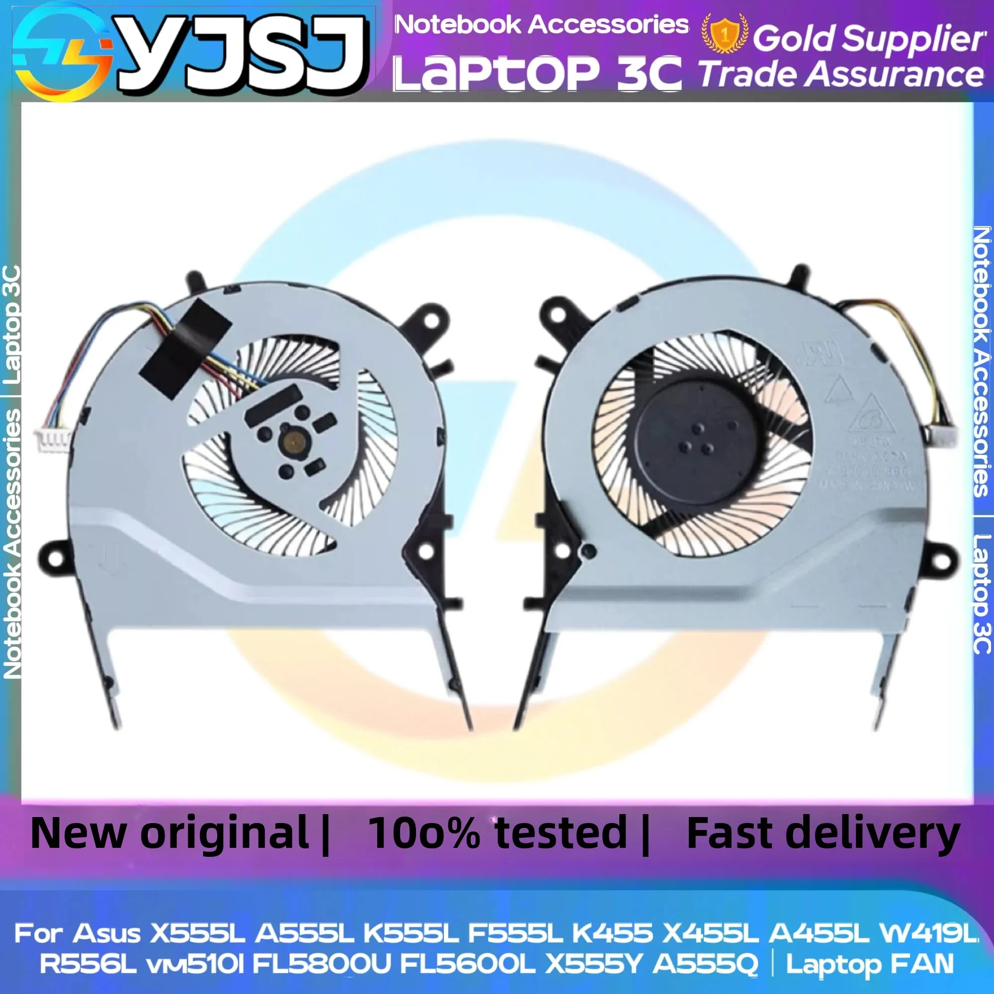

New Original Laptop CPU Cooling FAN For Asus X555L/Y A555L K555L F555L K455 X455L A455L W419L R556L vm510l FL5800U FL5600L A555Q