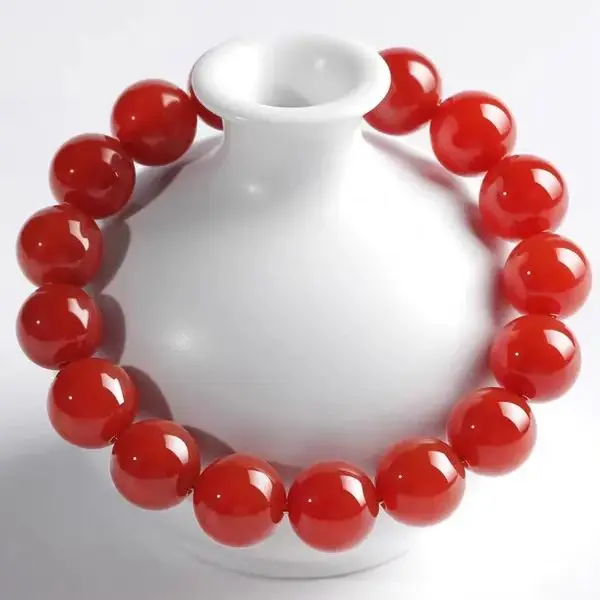 

natural agate bracelet Stone Beads Red Stripe Agate Charm Bracelet For Women Fashion Round Lace Carnelian Bangles Female Yoga Wr