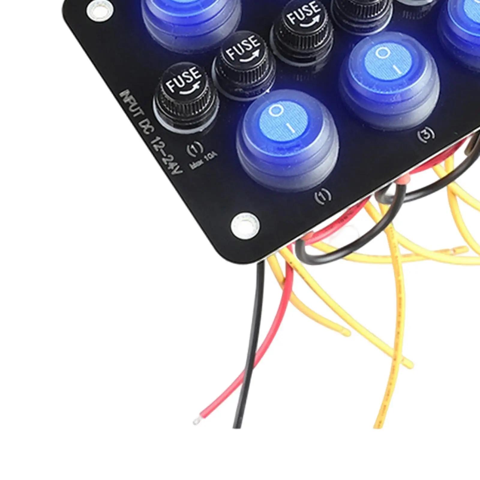 8 Gang Rocker Switch Panel Pre Wired Blue LED Toggle Dash Universal for Boat RV Truck SUV Yacht Camper 12V 24V Waterproof ABS