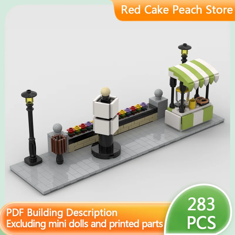 

City Street View Model MOC Building Bricks Corner Lemonade Stand Modular Technology Children Holiday Gifts Assemble Toys Suit