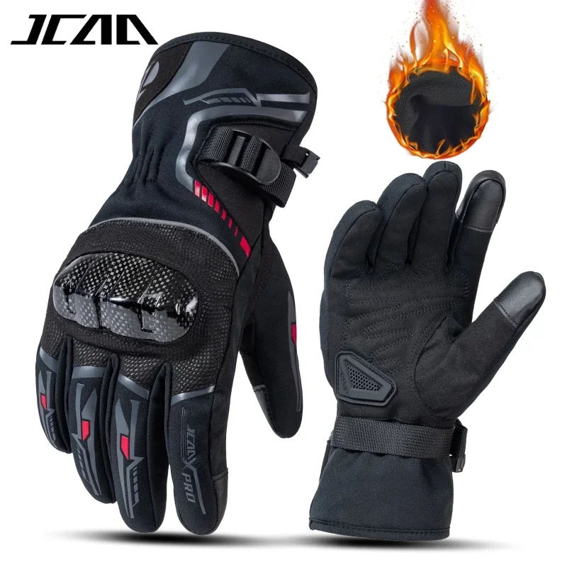 JCAA Men Winter Warm Riding Moto Gloves Women Waterproof Thermal Touchscreen Wear-resistant Anti-fall Motorbike Motocross Gloves