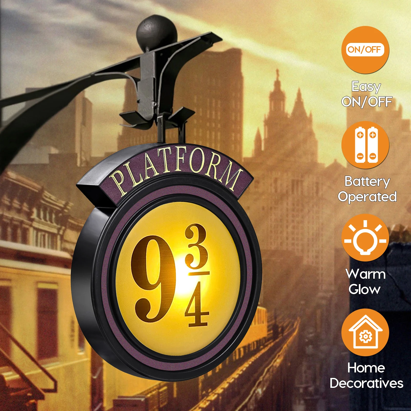 Lampu Malam LED Retro Ajaib Platform Lampu Dinding Gantung Kreatif Lampu Hogwarts 3D Dekorasi Halloween Rumah Harris Hadiah Unik
