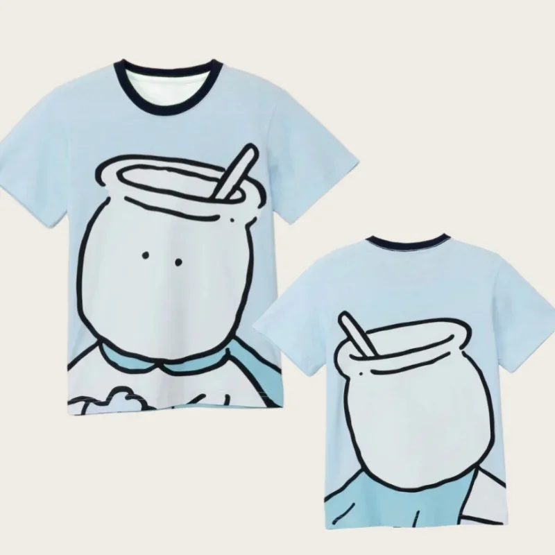 Chiikawa ist überall hier! Weiche, niedliche Cartoon-3D-Print-T-Shirts für Erwachsene Paare, Sportliche Freizeitkleidung, atmungsaktiv, kurze Ärmel, Familien-Matching – Detail 9