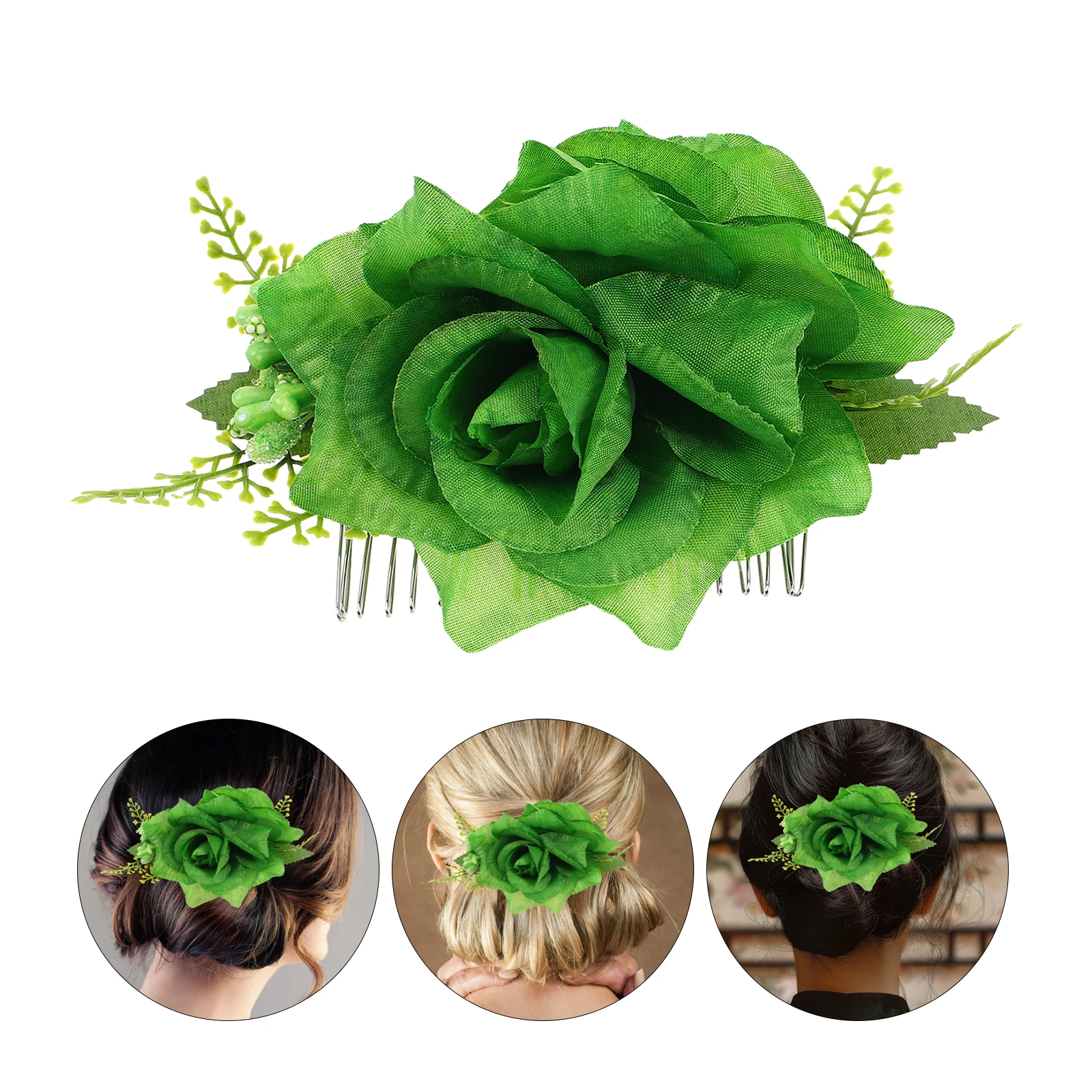 

Green Fabric Comb St Patricks Day Party Accessories Hair Comb Accessory Celebration Party Hairpin Hairpin Ornament