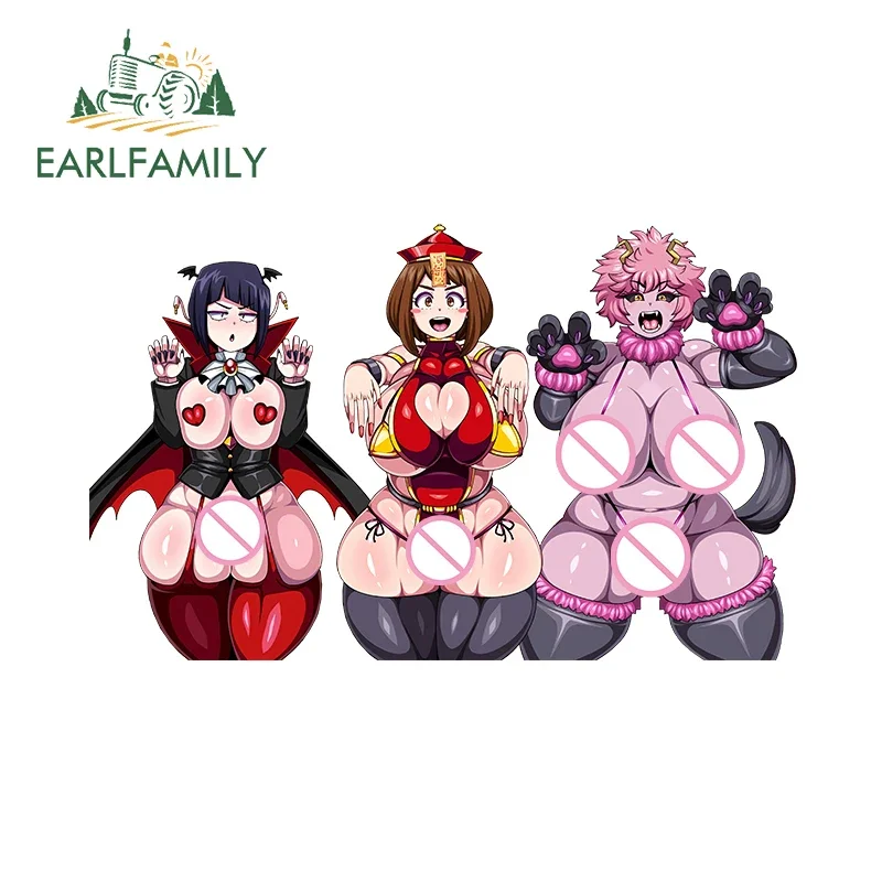 EARLFAMILY 13cm x 8cm Kyoka Jiro Mina Ashido Ochako Uraraka Stickers Waifu Breasts Areola Slip Ass Big Breasts Car Accessories