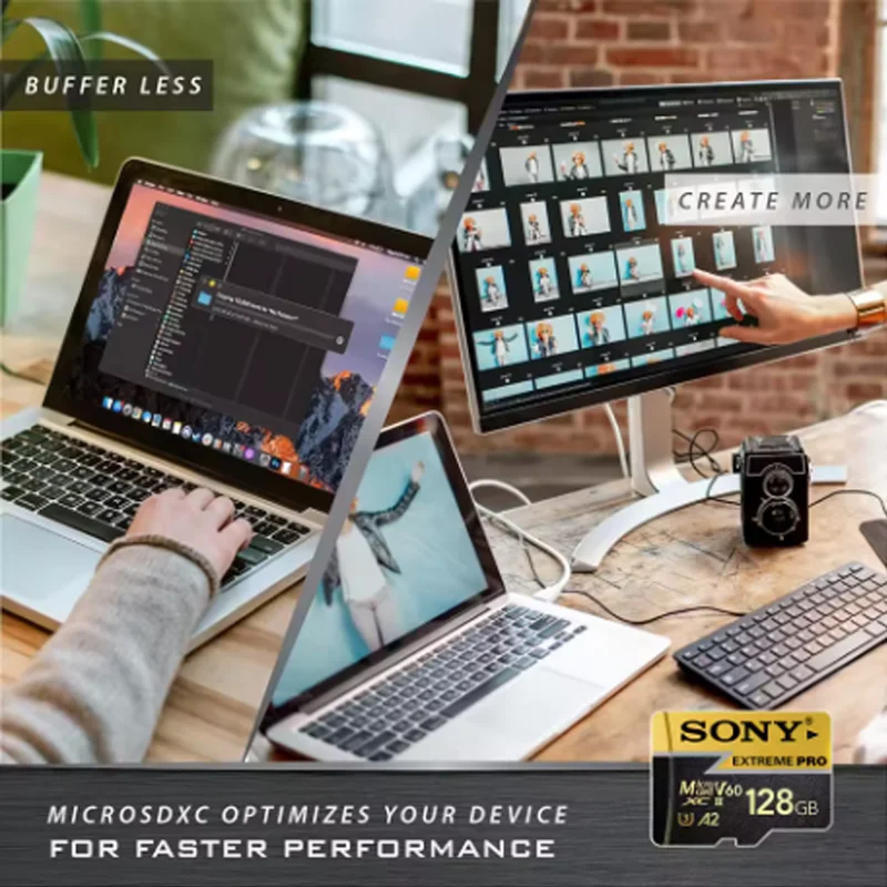 การ์ดหน่วยความจำ SONY 2025 รุ่นใหม่ V60 Extreme Pro Micro TF SD Card ความเร็วสูง 64GB 128GB 256GB 1TB 4K UHD สำหรับโทรศัพท์ คอมพิวเตอร์ กล้อง และโดรน