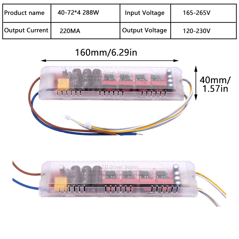 Infrared Remote Control Ceiling Light Power Supply Transformer LED Driver 18-40Wx2 12-24Wx2 30-50Wx2 20-40Wx4 40-60Wx4 40-72Wx4