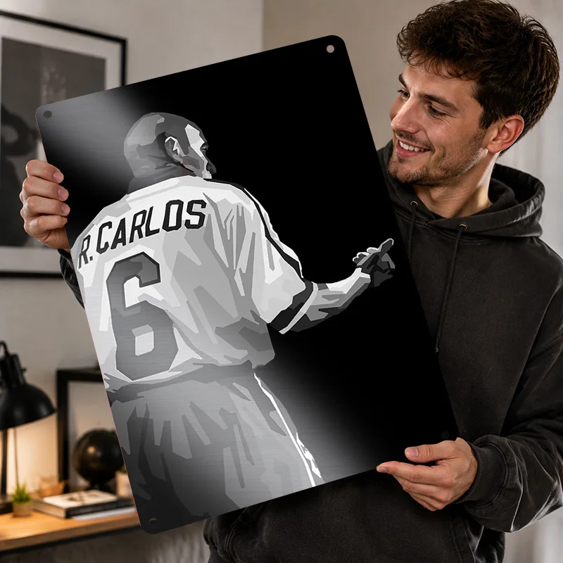 Roberto Carlos Printed Posters Personalized Metal Sign Sporting Legacy Design Wall Art For Game Room Bedroom And Football Fans