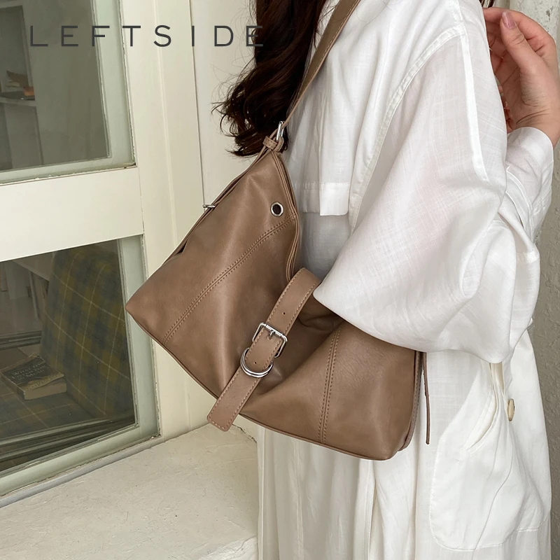 

Женская сумка через плечо из искусственной кожи с пряжкой, однотонная, простая, кроссбоди, новинка 2026 года, модная женская люксовая сумка