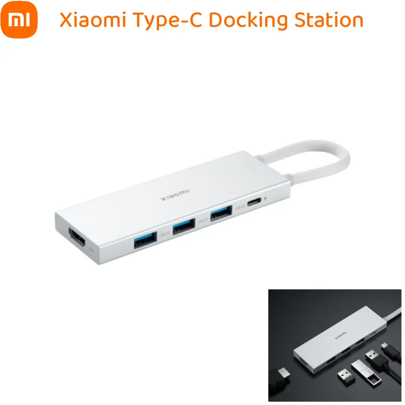 محطة إرساء أصلية لرسو السفن من نوع C ، 5 في 1 ، ناقل حركة عالي الدقة 4K ، USB ، نوع C ، Windows ، andid ، MacOS ، Linux