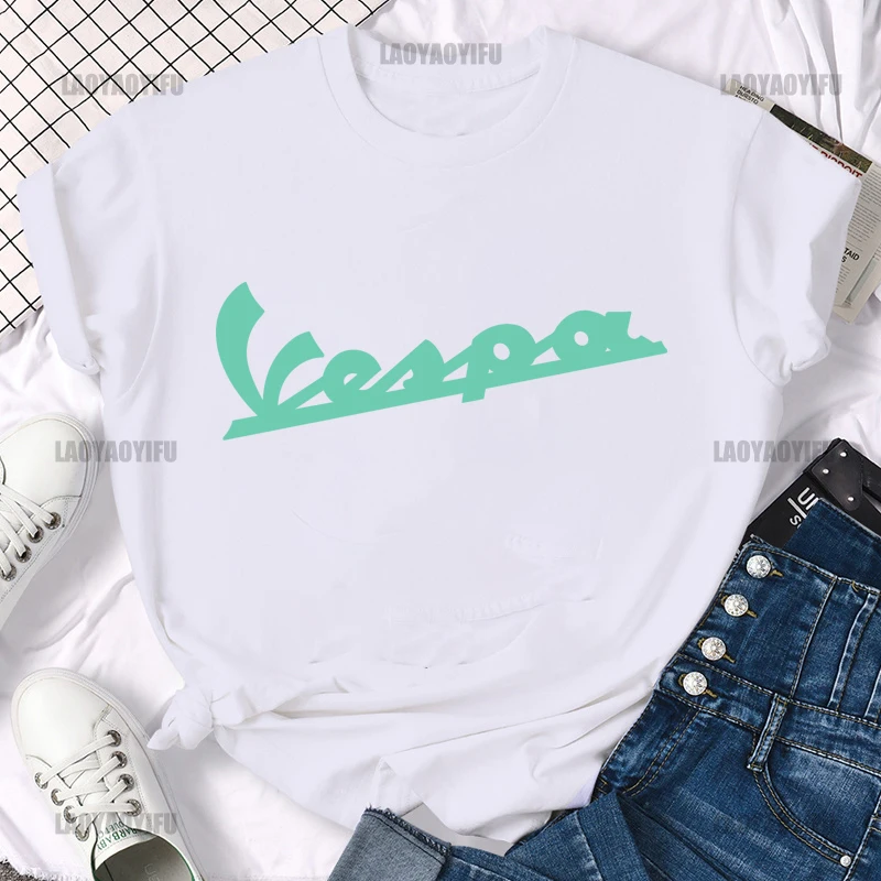 Vespa T Shirt Men Funny  Cotton Summer Round Neck Tees Street Fashion Short Sleeve Clothing Streetwear