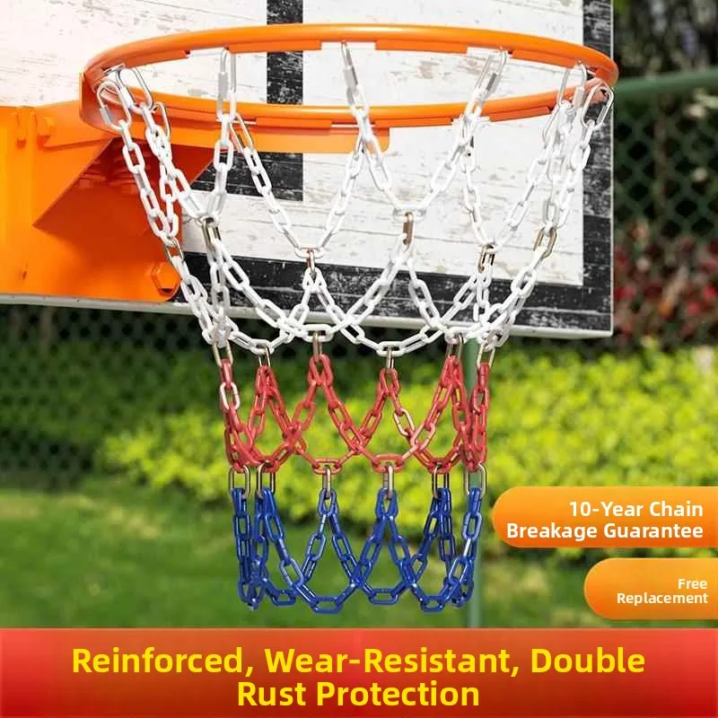 

Stainl Steel Baskeall Net Zinc Coated Thiened Durable Metal Baskeall Hoop Net with Iron Chain for Sports And Fitn
