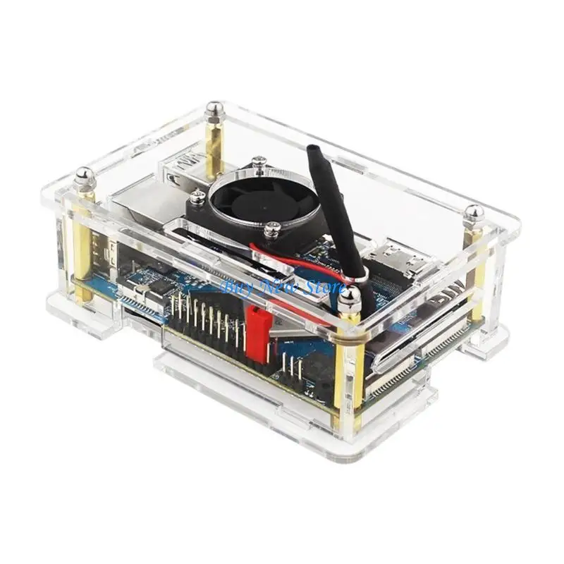20CE Acrylic Case for Orange 4 LTS Protpratective for Case with Cooling Fan Heat Gustipation Protector