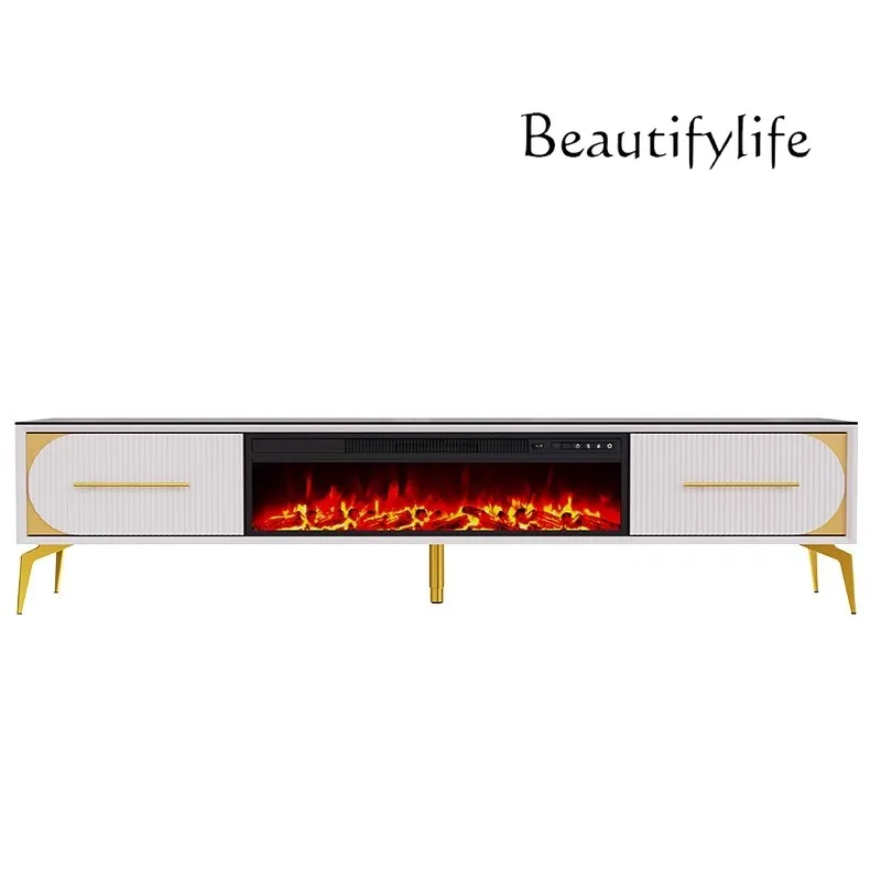 

Living room European simulation flame solid wood rock slab decorative mantel heating furnace heater
