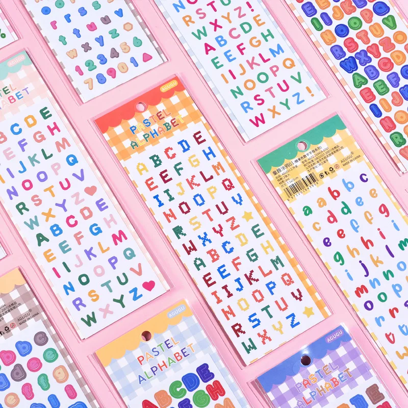 Alphabet & Numbers Sticker Pack – Retro & Cute Letter Sticker Wholesale for Scrapbooking, Journaling, & Photocards Deco Material