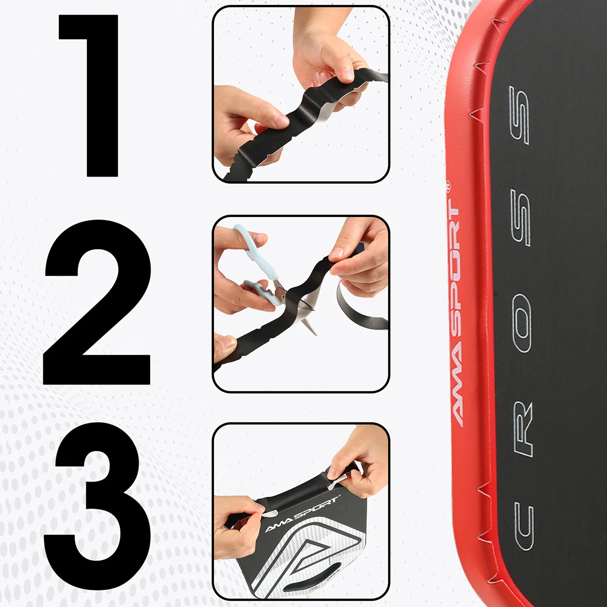 AMASPORT Pickleball Paddle Protection Tapes with Printing Logo Wear-resistant Fashion Pickleball Paddle Accessories Decoration - Image 2