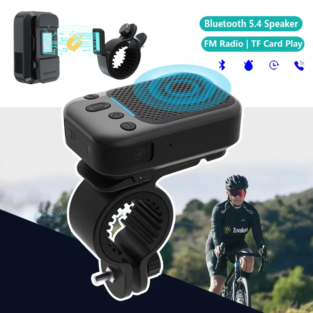 Speaker Bluetooth Mini Multifungsi 2-in-1 Seri TWS dengan Klip Belakang, Praktis untuk Aktivitas Luar Ruangan, Pemutar Kartu FM/TF, Tahun 2025