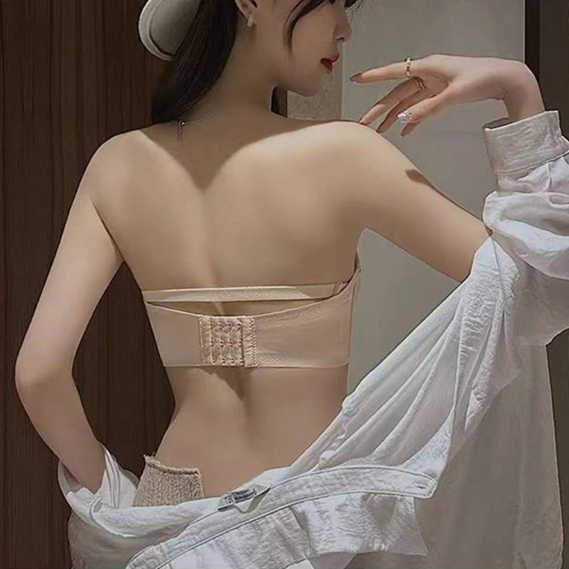 Сексуальное нижнее белье без бретелек для женщин, нескользящее, пуш-ап, маленькая нагрудная часть, топ без бретелек, летняя красивая спина, свадебный невидимый бюстгальтер