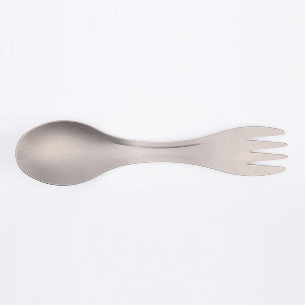 

Titanium Spoon Camping Sporks Travel Cutlery Silverware Forks Portable Reusable Lunch Dinnerware