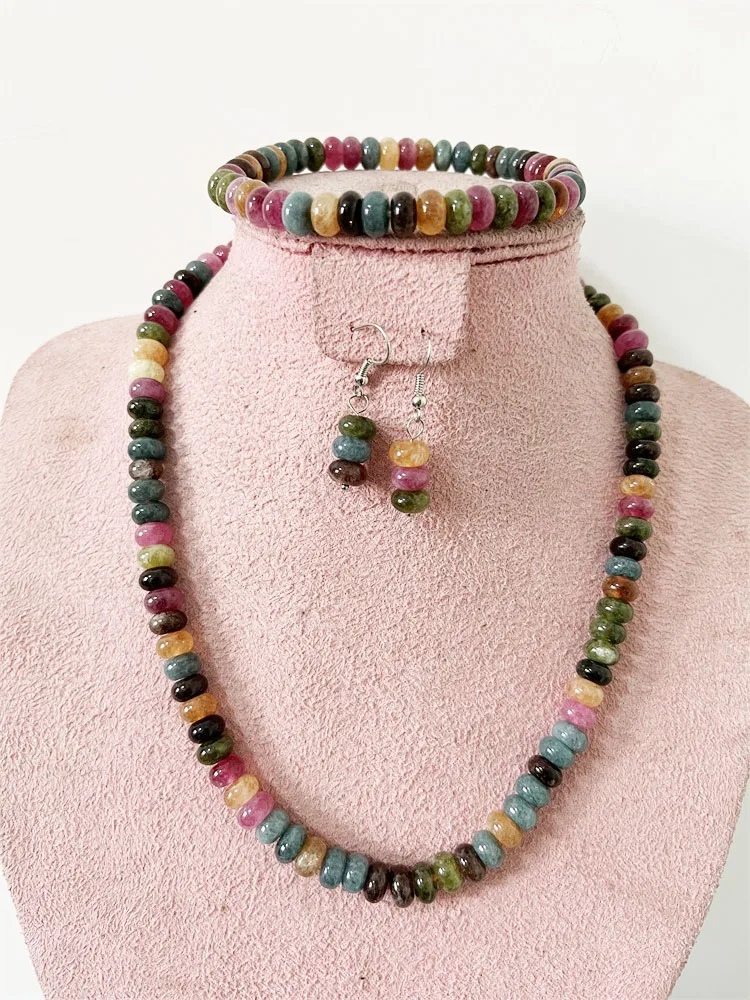 Rare 5*8MM Tourmaline Necklace Oval Natural Stone Jewelry Noble Elegant Exquisite Collar Chain Choker Collier Engagement Party