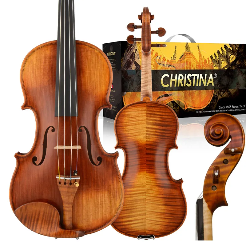 CHRISTINA Professional Violin EU3000C with Maple Fittings European Workshop Finished Oil-based Varnish Spruce Top Two-piece Back