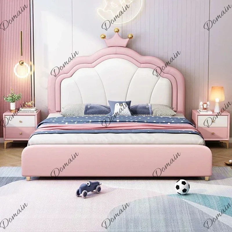 XX Children Double Bed Queen Girls Design Tatami Sun Multifunctional Beauty Bed Wooden Sleeping Platform Beliche Trendy Furnitur
