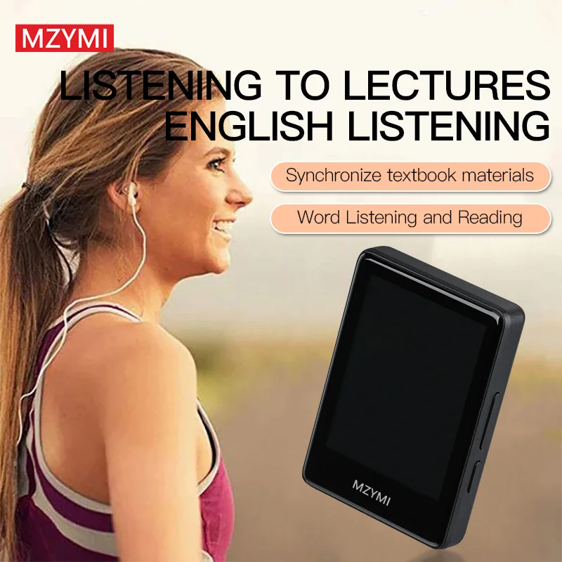 MZYMI S18 MP4 pemutar Bluetooth, pengeras suara tanam MP3 Walkman layar sentuh 2.4 inci portabel HiFi musik Stereo E-book belajar