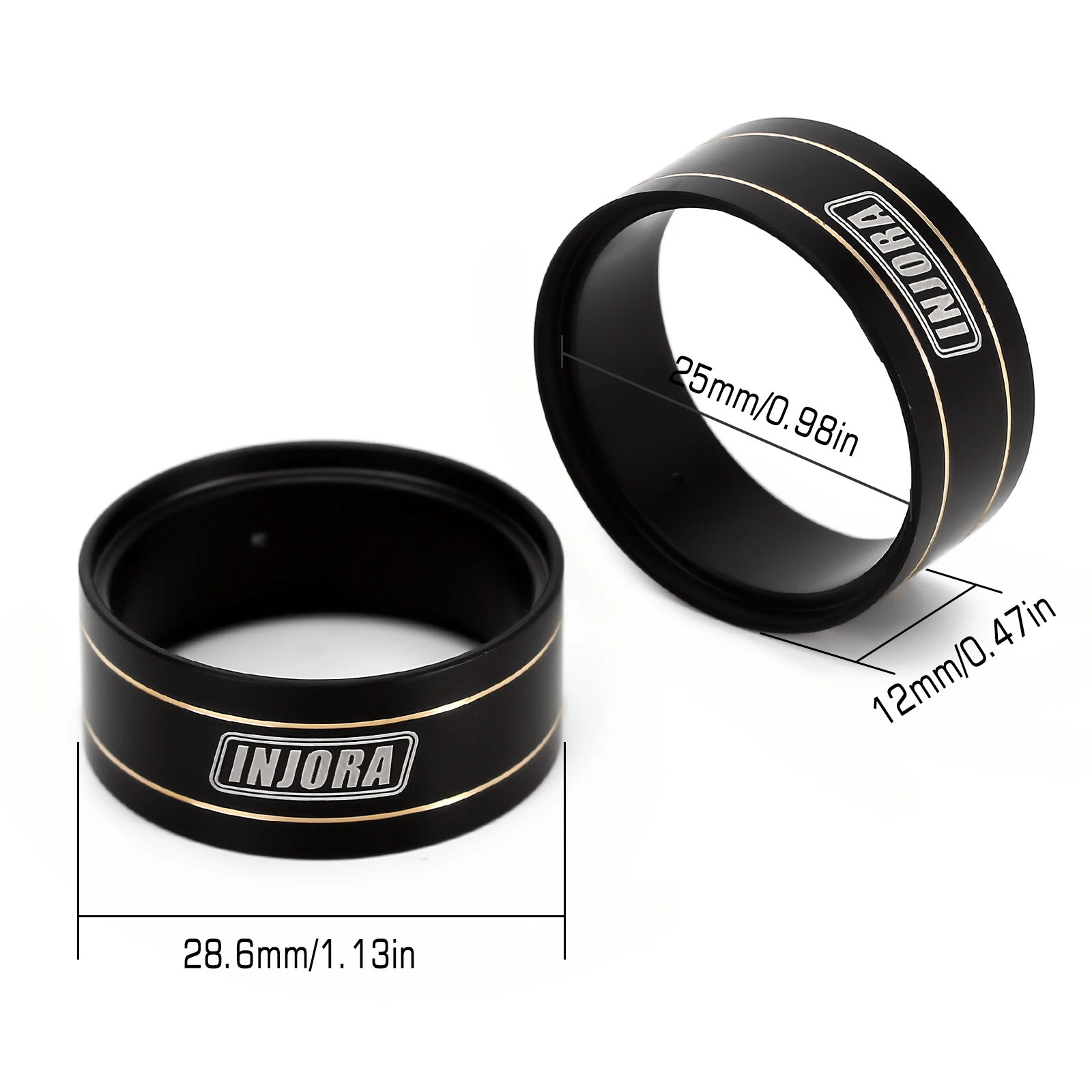INJORA 13g Brass Internal Beadlock Ring Clamp Ring Fit 1.0