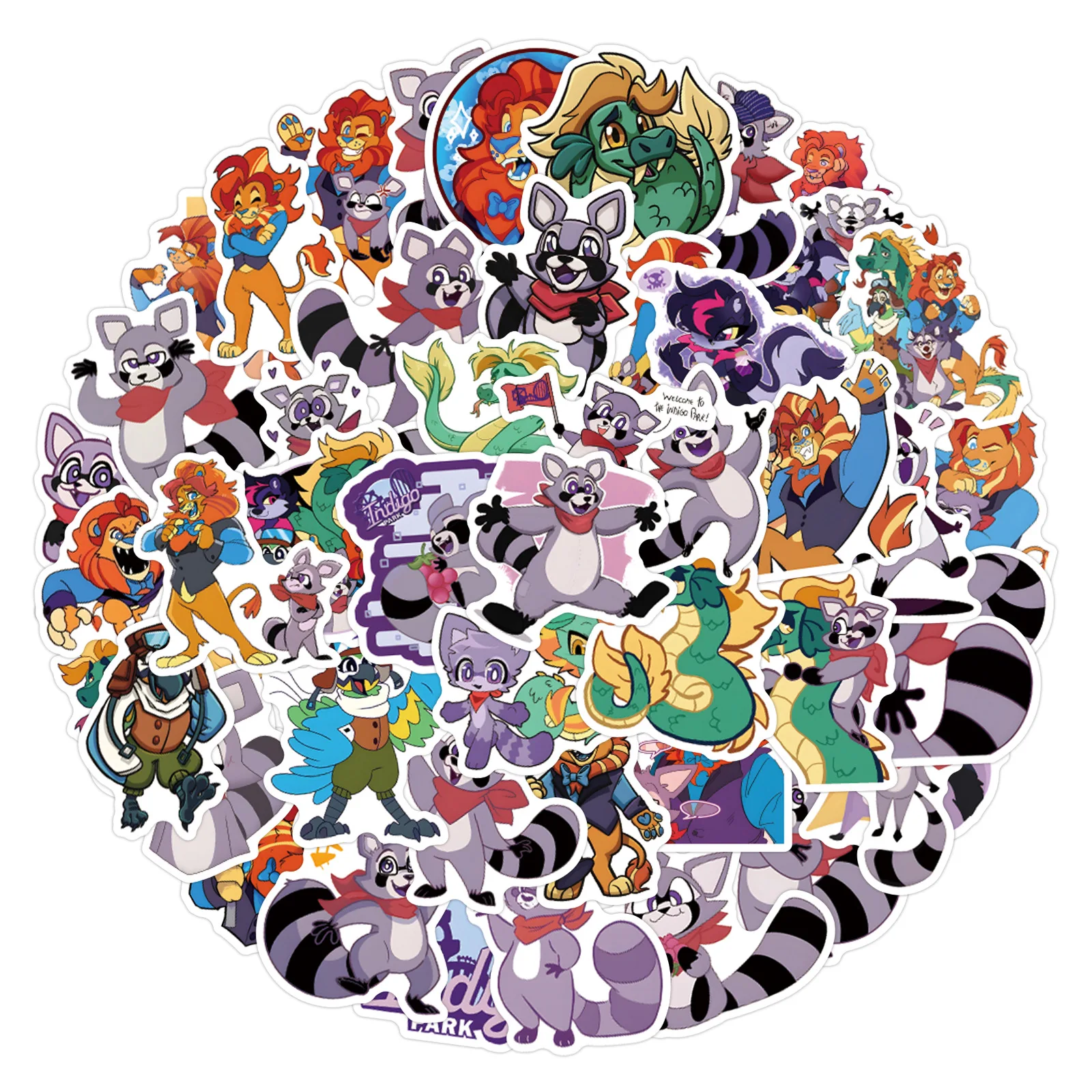 10/30/55 PIÈCES Jeu Indigo Parc Autocollant Dessin Animé Mignon Graffiti Décoratif Bagage Coque De Téléphone Planche À Roulettes Réfrigérateur Autocollant Étanche