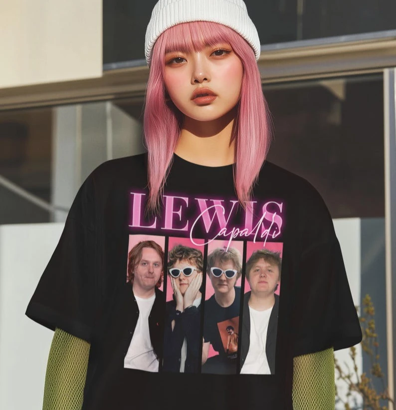 Lewis Capaldi Tour Vintage T-shirt Funny Y2K Retro Tee Pop Star Fan Merch Gift Funny Meme Y2K T-shirt Men Women Streetwear Tee