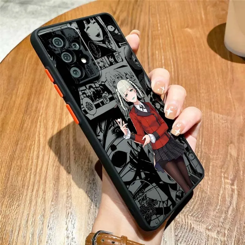 Модный чехол для телефона kakegurui с милым аниме для Samsung A56 A42 A36 A34 A33 A32 A23 A16 A04 A03 Note 20 5G, матовый полупрозрачный
