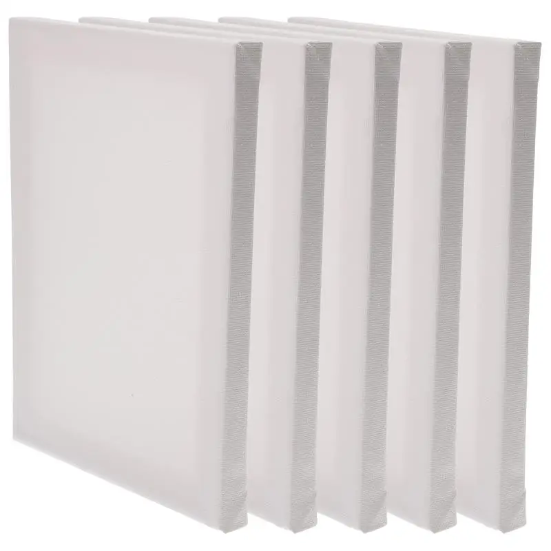 

5pcs Stretched Canvas Square Blank Canvases Cotton Canvases For Oils Watercolor Painting Canvas 8 X 6 Inches ( 20 X 15 Cm)