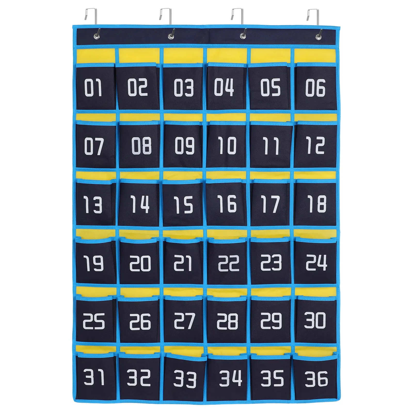 

Wall Storage Bag Hanging Phone Pouch Non-woven Fabric Classroom Multifunctional Numbered Pockets Thick Plating Hooks Cell Phone