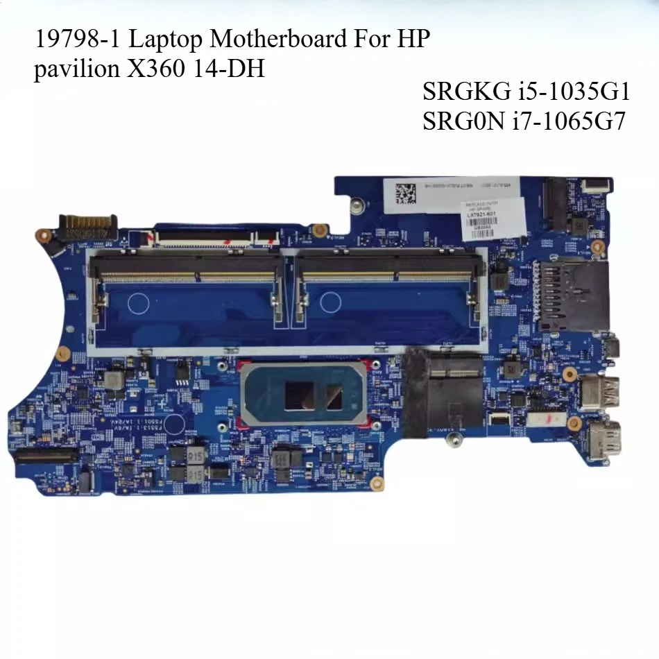 

19798-1 Laptop Motherboard for HP Pavilion X360 14-DH SRGKG I5-1035G1 CPU L87921-601 L87921-001 L87922-601