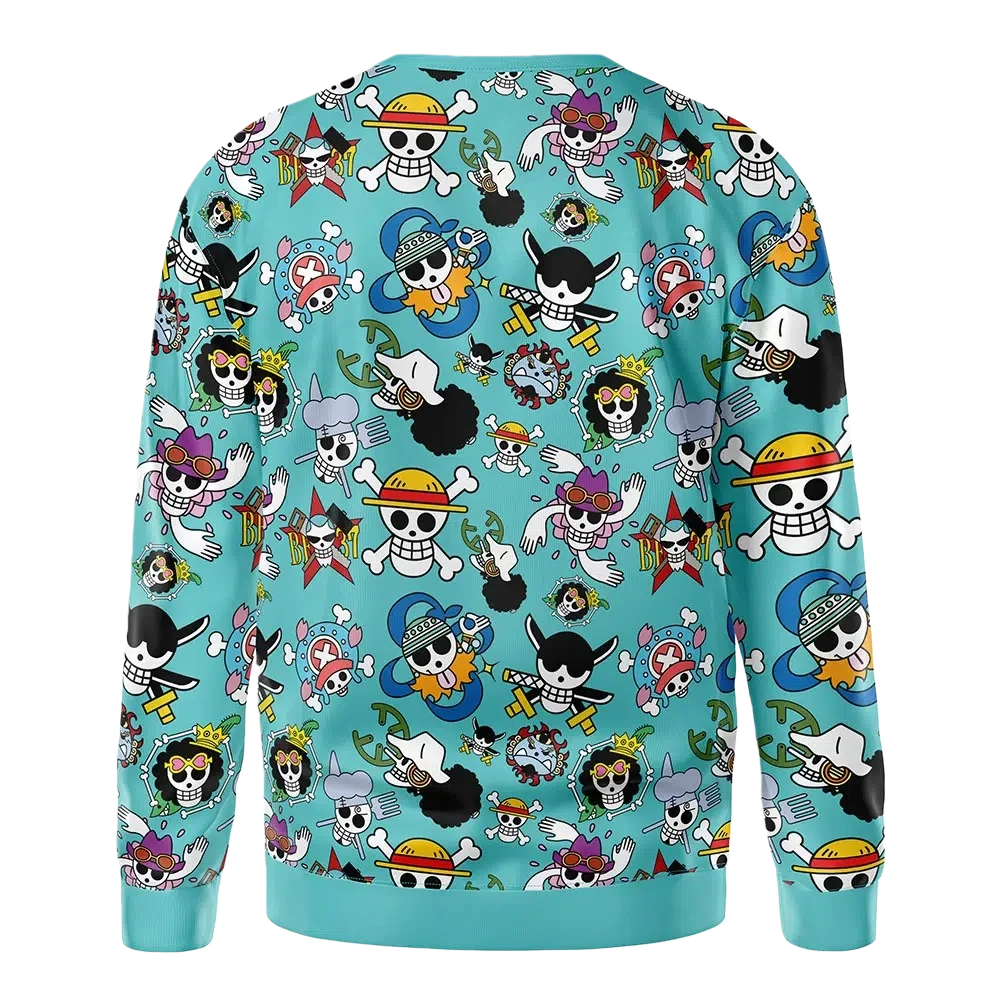 بانداي قطعة واحدة قبعة القش القراصنة جولي روجرز أنيمي الكبار الاطفال البلوز Crewneck البلوز لينة مريح استرخاء صالح خريف شتاء