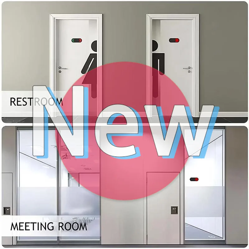 #Acrylic Sliding Occupied Vacant Privacy Sign Self Adhesive Fade Proof for Office Restroom Library Public Toilet