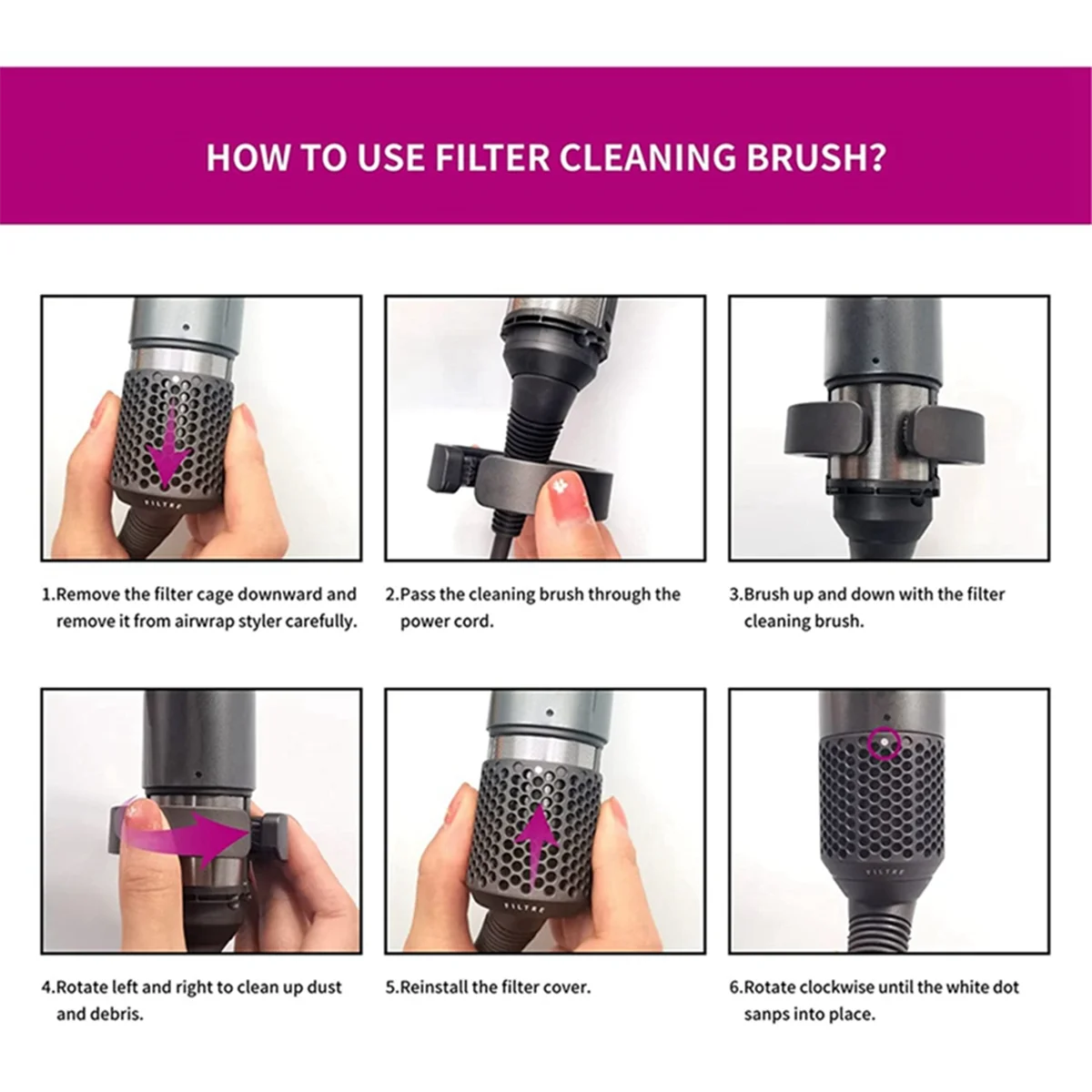 A88M 3 шт. щетка для очистки фильтра, щетка для очистки Dyson Airwrap Styler HS01 HS05