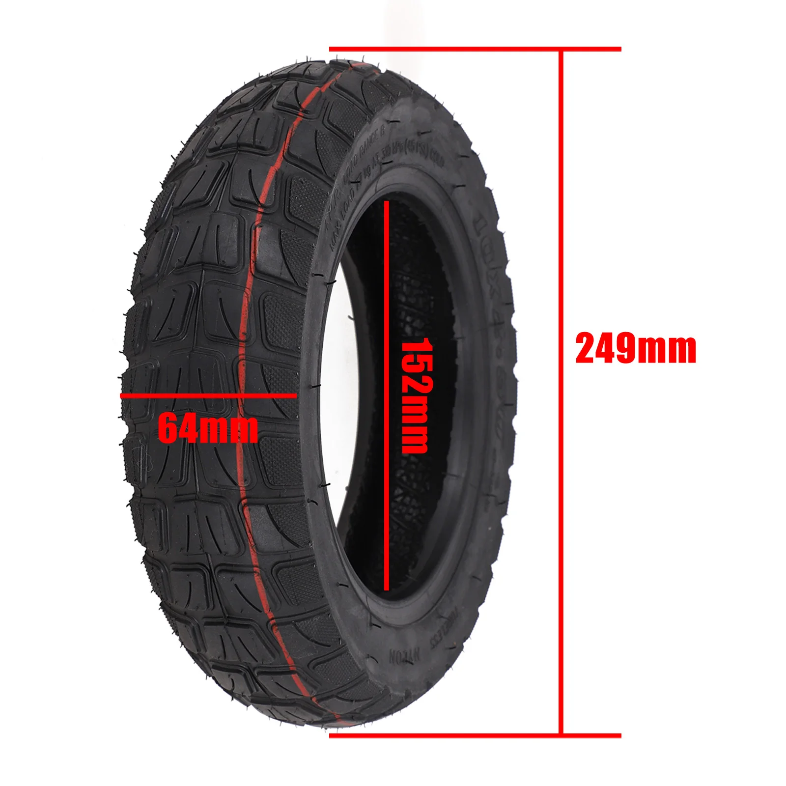 10 Inch Tubeless Tire 10x2 50 for Electric Scooter Offroad Skateboard Rubber Outer Tire Replacement Part and Practical